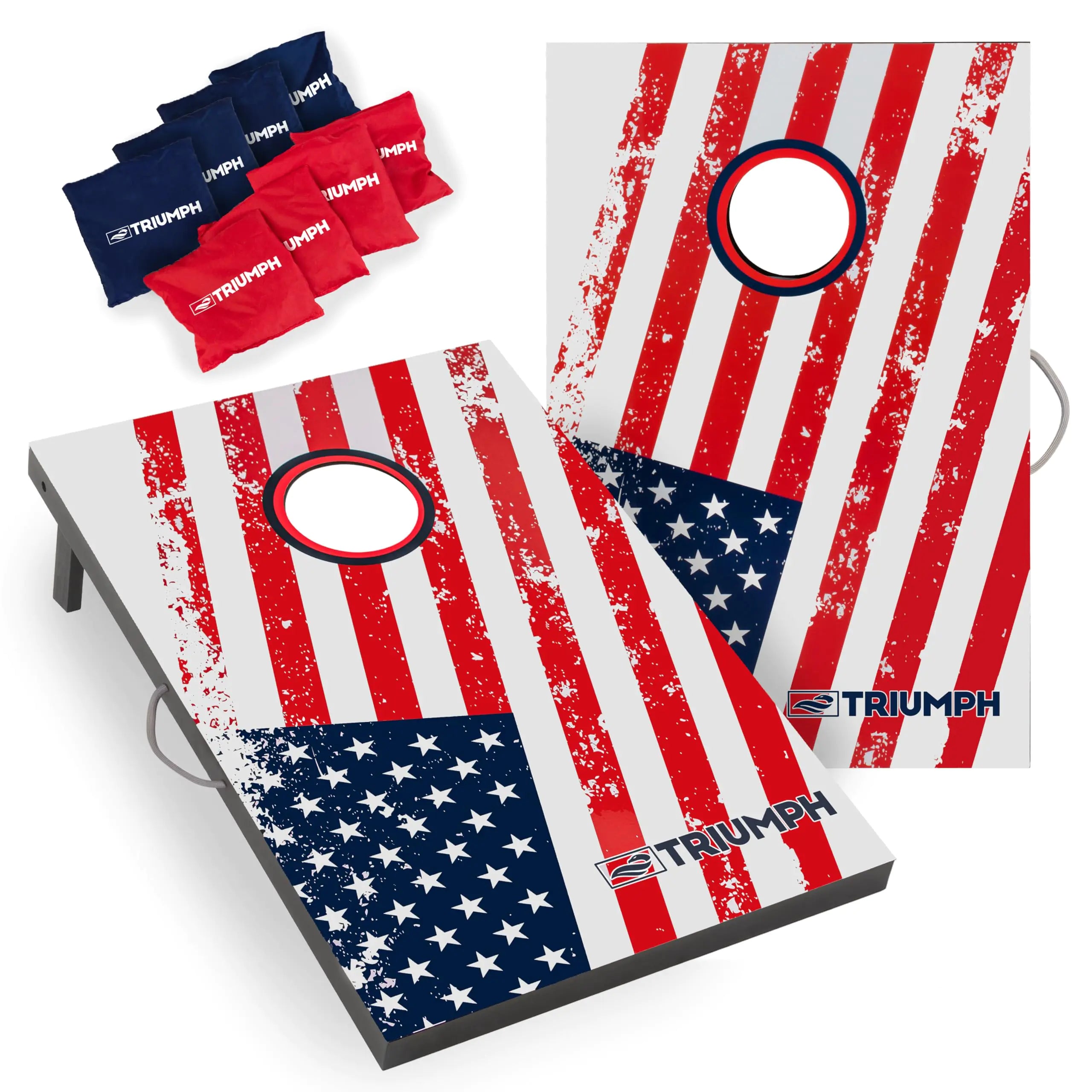 Triumph Sports Triumph Patriotic Classic 2x3 Cornhole Set - Includes 2 Patriotic Boards 8 All-Weather Cornhole Bags