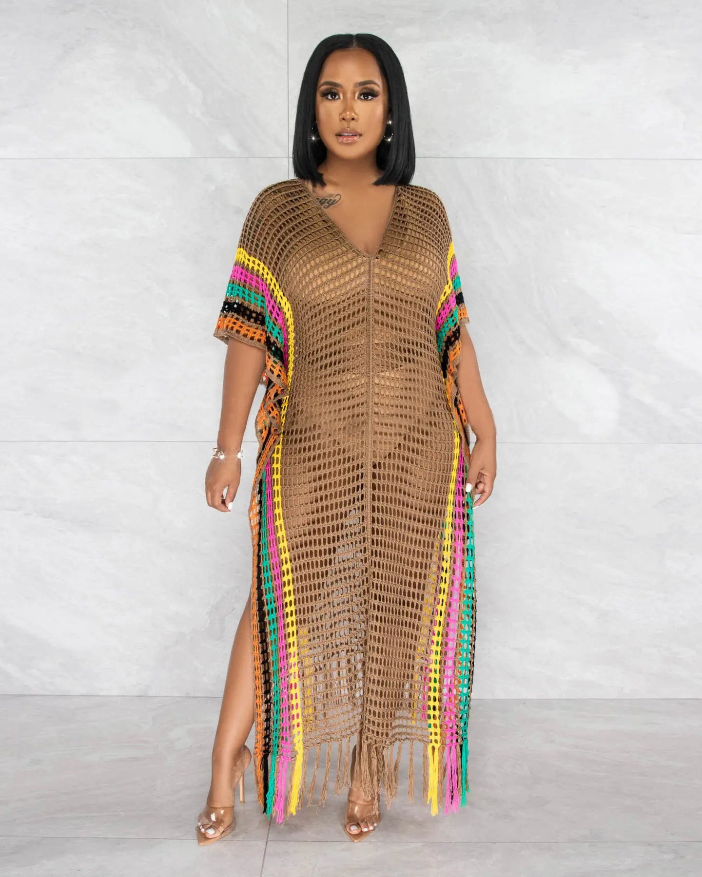 Hand Crochet Knitted Tassel Beach Skirt
