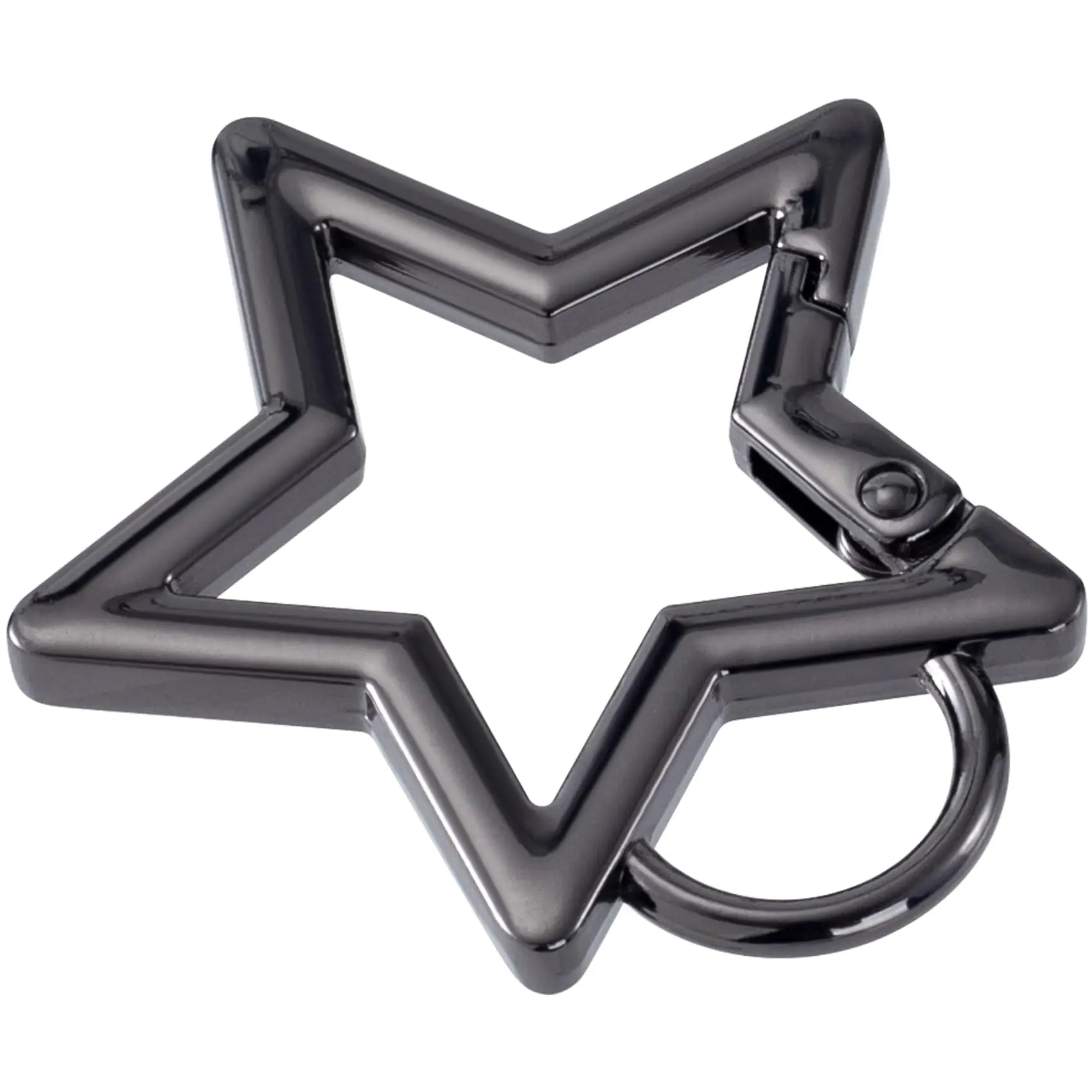 Isslly Star Carabiner Zinc Alloy Heavy Duty Star Shaped Keychain Clip Carabiner Clip for Camping Hiking Fishing - Black