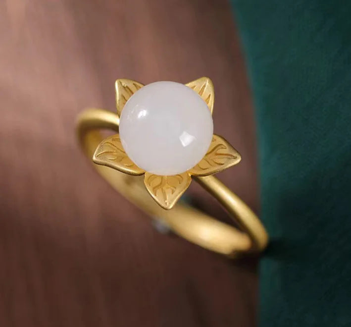 Natural Hetian Jade Qingyu Ring