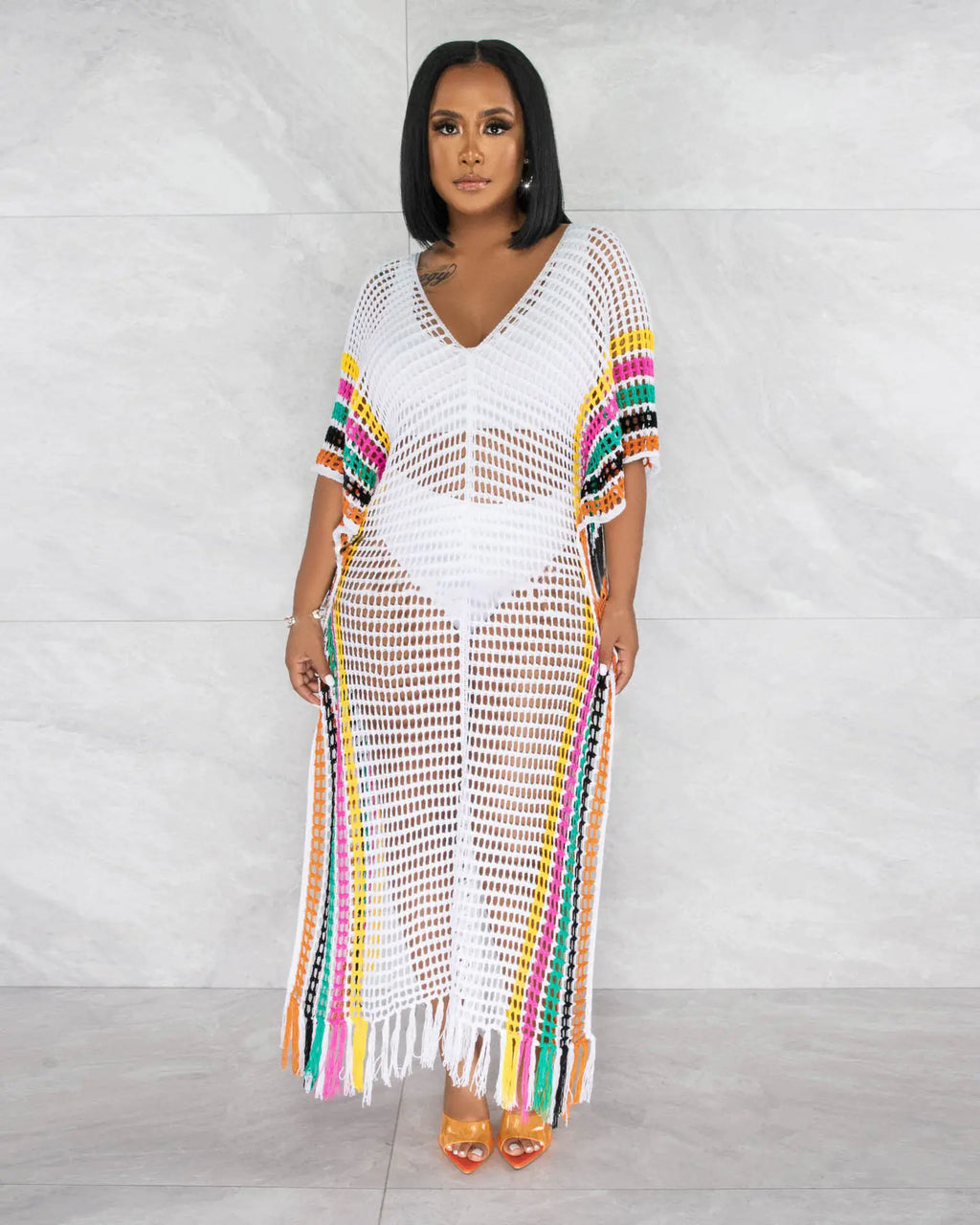 Hand Crochet Knitted Tassel Beach Skirt