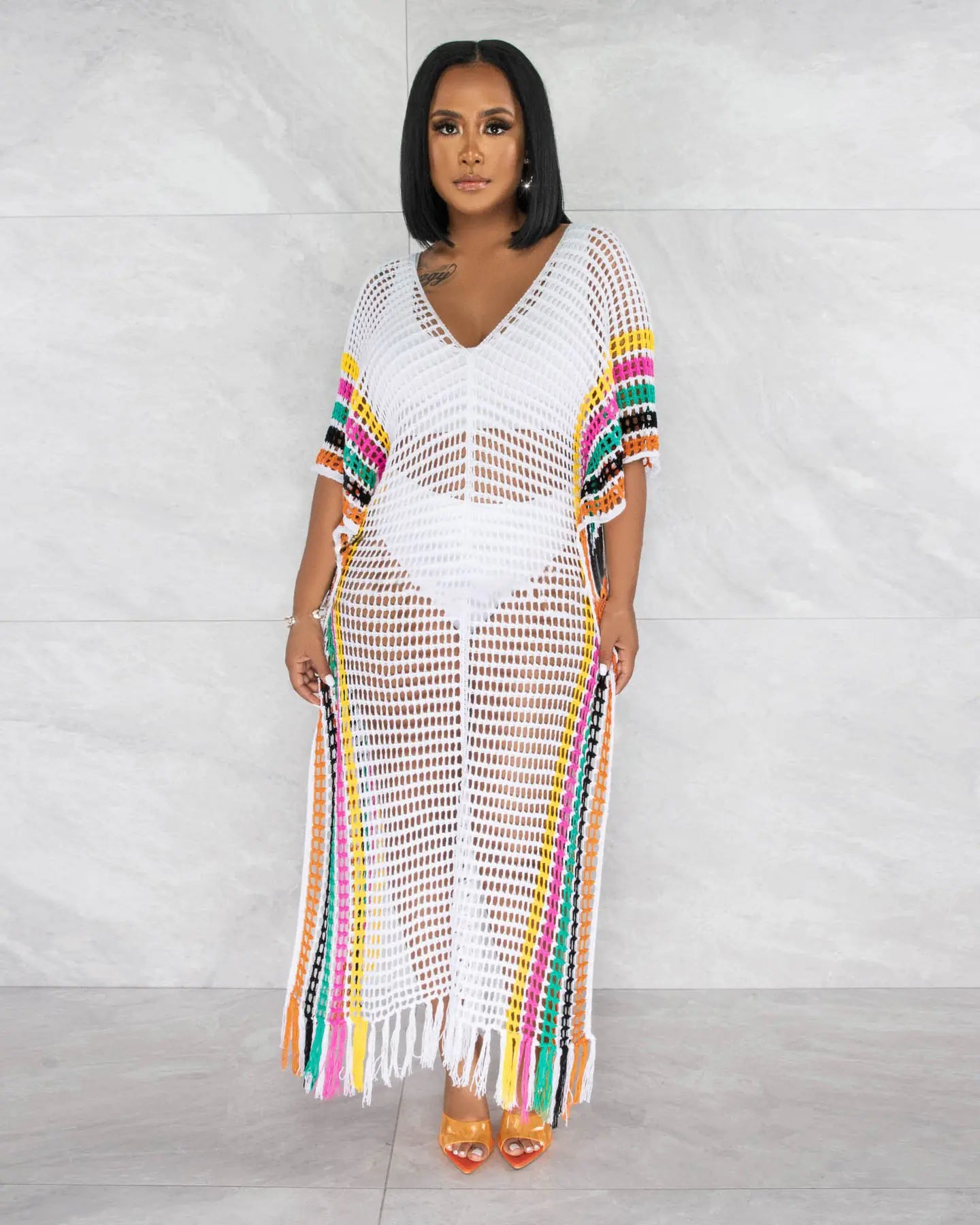 Hand Crochet Knitted Tassel Beach Skirt