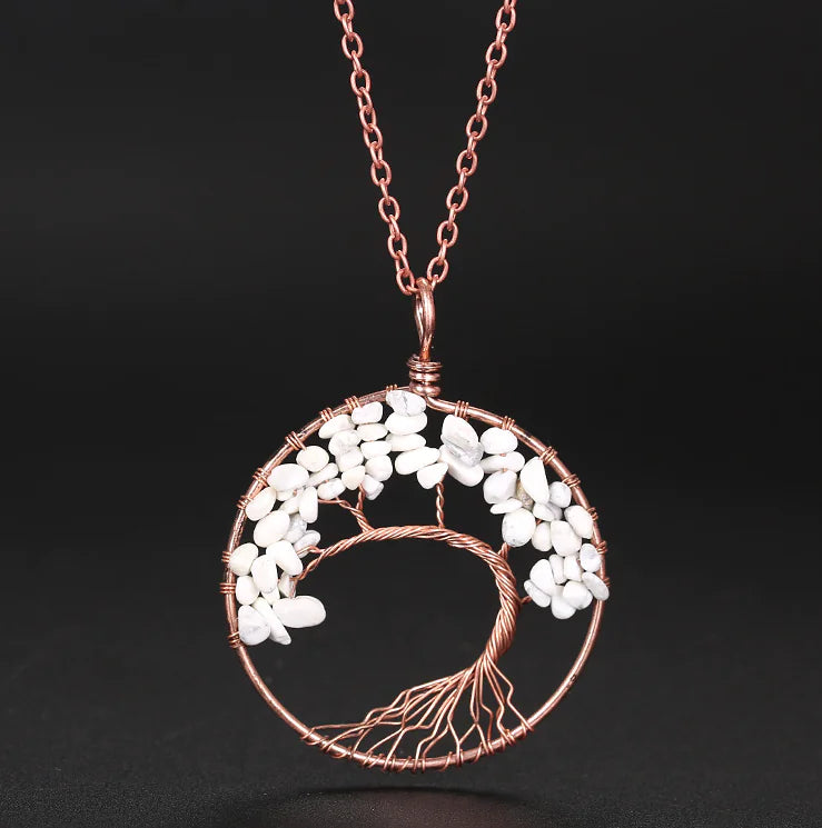 Handmade Copper Tree of Life Curved Necklace