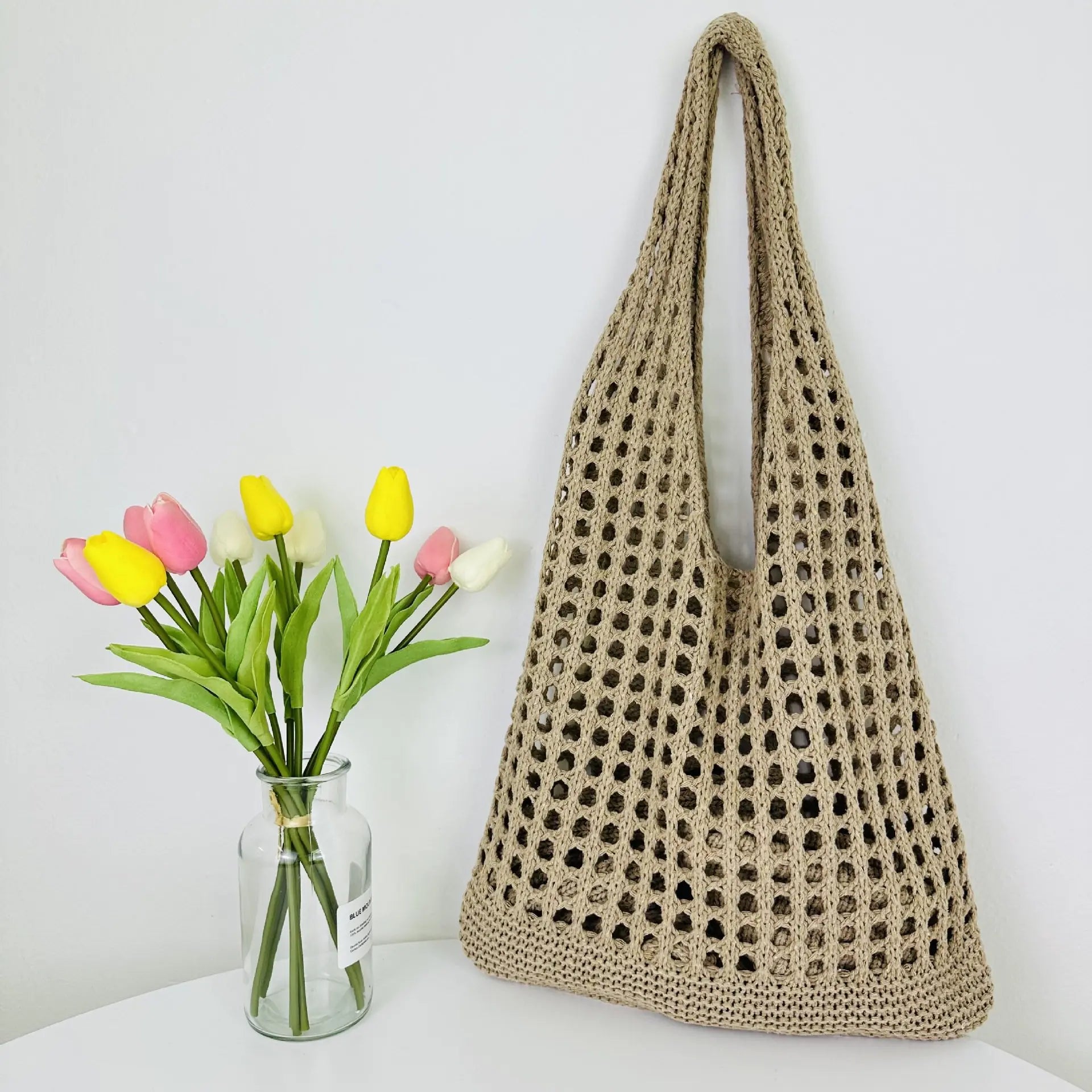 Knitted Hollow Tote Bag for the Beach