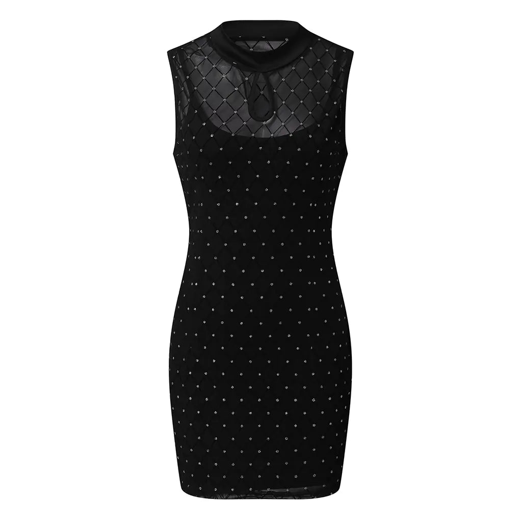 2020 New Sexy Black Bodycon Dress Two-Piece Set