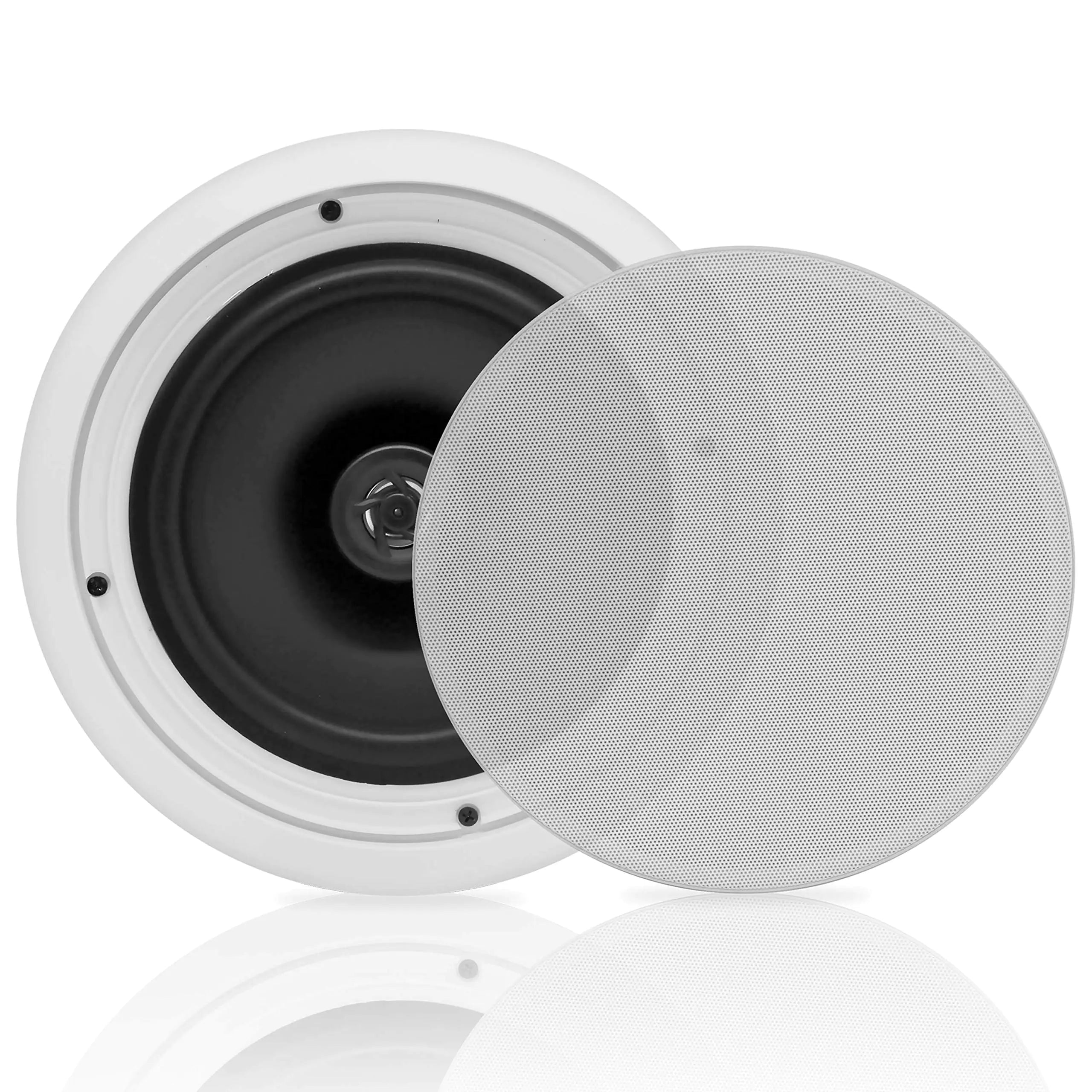 8 2-Way Midbass Woofer Speakers - Pair In-Wall/In-Ceiling Woofer Speaker System 1 High-Temperature Voice Coil Flush Mount Design w/50Hz - 20kHz Frequency Response 250 Watts Peak - Pyle PDIC81RD