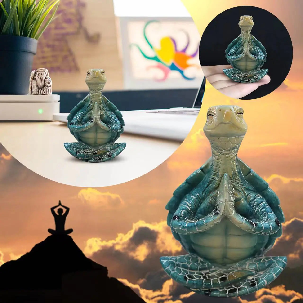 Cross-Border Yoga Meditation Turtle Resin Statue Decor