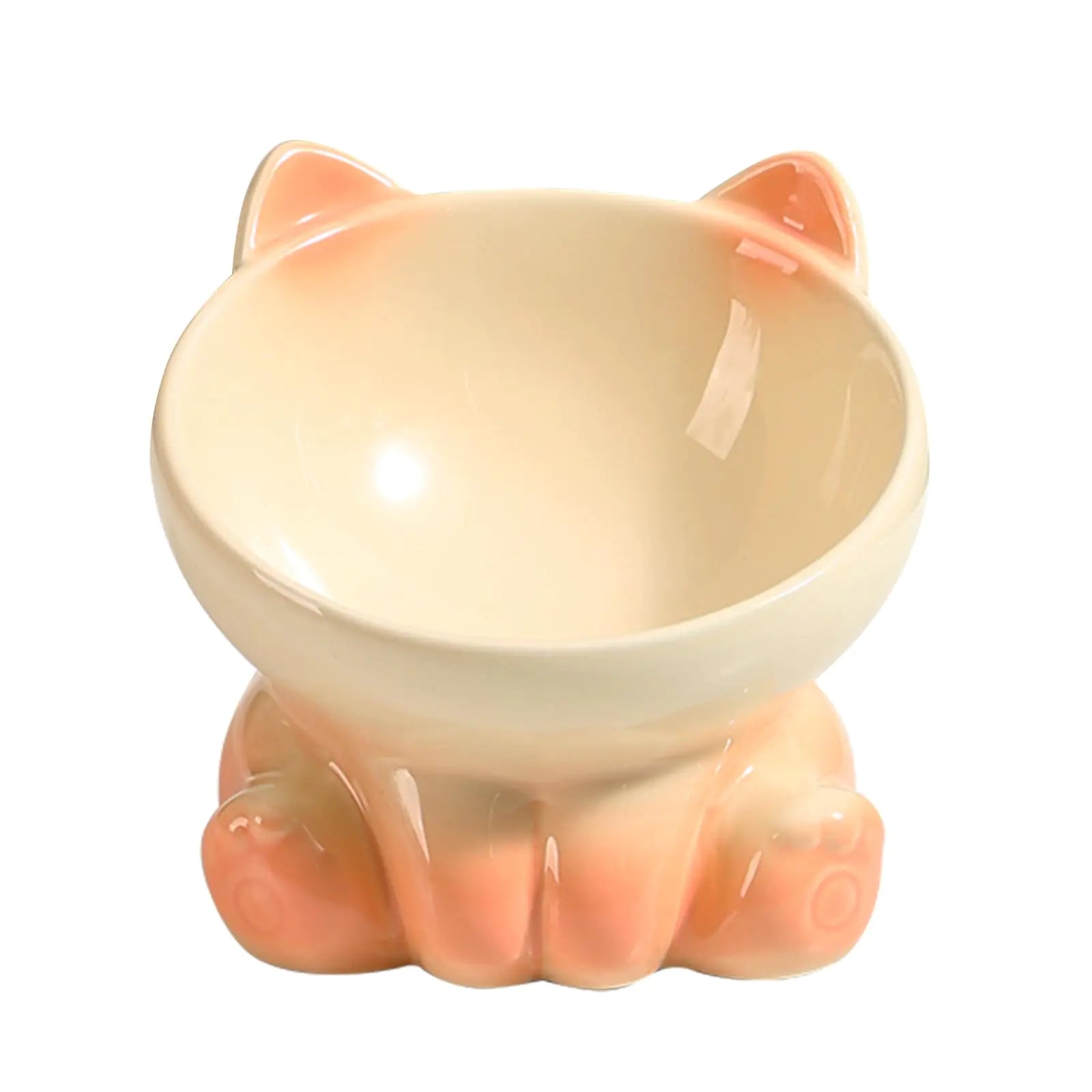 Raised Cat Bowls for Indoor Cats Elevated Cat Bowls Tilted Cat Food Bowls Whisker Friendly Cute Gradient Color Ceramic Cat Bowl for for Cats of All Ages