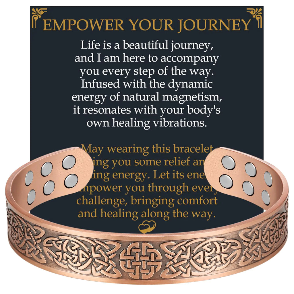 Jecanori Copper Bracelet for Men Effective 18X Strength Magnetic Copper Bracelets for Men Mens 99.99% Pure Solid Copper Therapy Bracelets
