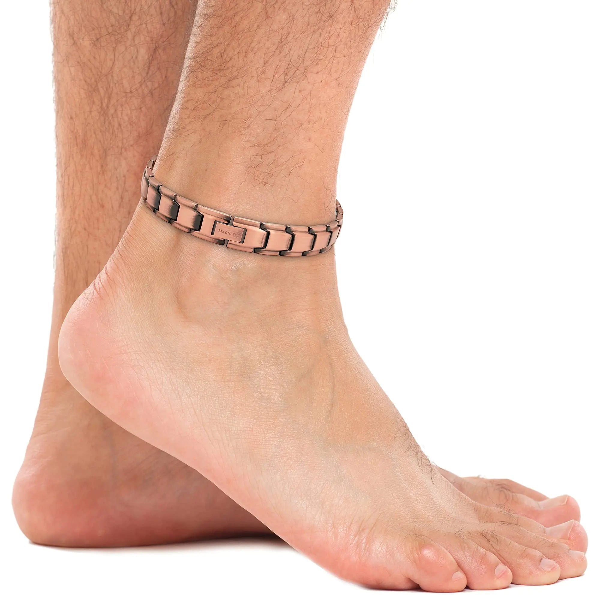 MagnetRX® Copper Anklet for Men – Ultra Strength Magnetic Ankle Bracelets for Men – Effective Copper Magnetic Ankle Bracelet (Mens Copper Anklet)