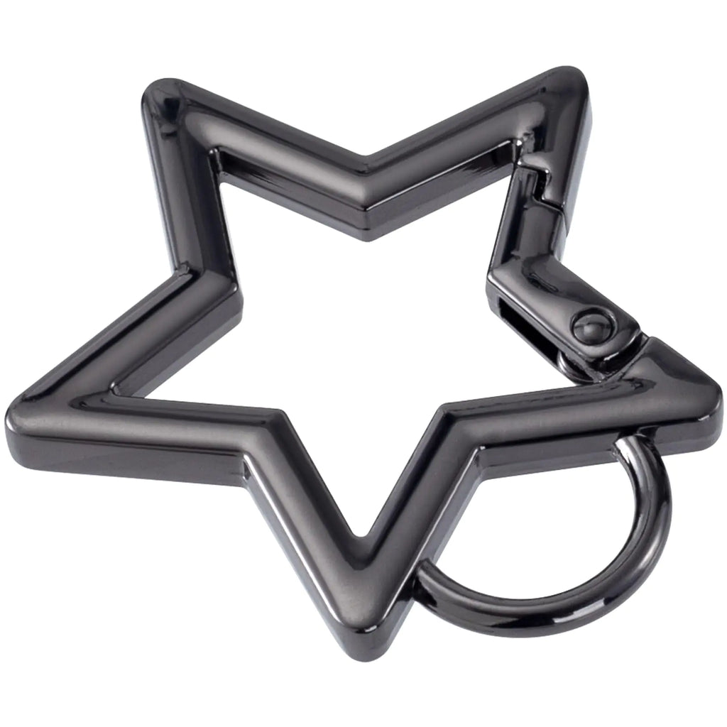 Isslly Star Carabiner Zinc Alloy Heavy Duty Star Shaped Keychain Clip Carabiner Clip for Camping Hiking Fishing - Black