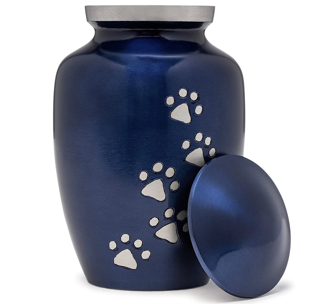 Eternal Harmony Large Pet Urns for Dogs with Secure Seal Velvet Bag & Anti-Slip Felt Bottom Animal Urn for Dog Ashes Cat Ashes & Any Pet Up to 122 lbs (Pearl Large)