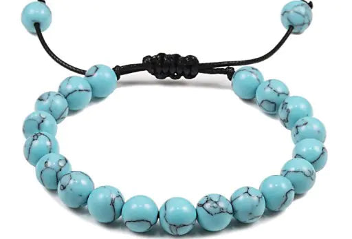 8mm Obsidian Agate Volcanic Rock Beaded Bracelet