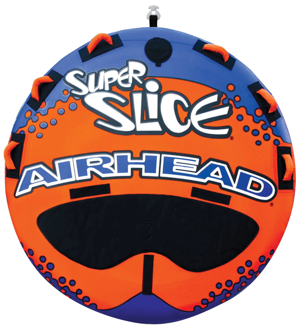 Airhead Slice Towable 1-3 Rider Tube for Boating and Water Sports Kwik-Connect Tow Heavy-Duty Full Nylon Cover & EVA PaddingOrange