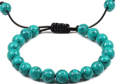 8mm Obsidian Agate Volcanic Rock Beaded Bracelet