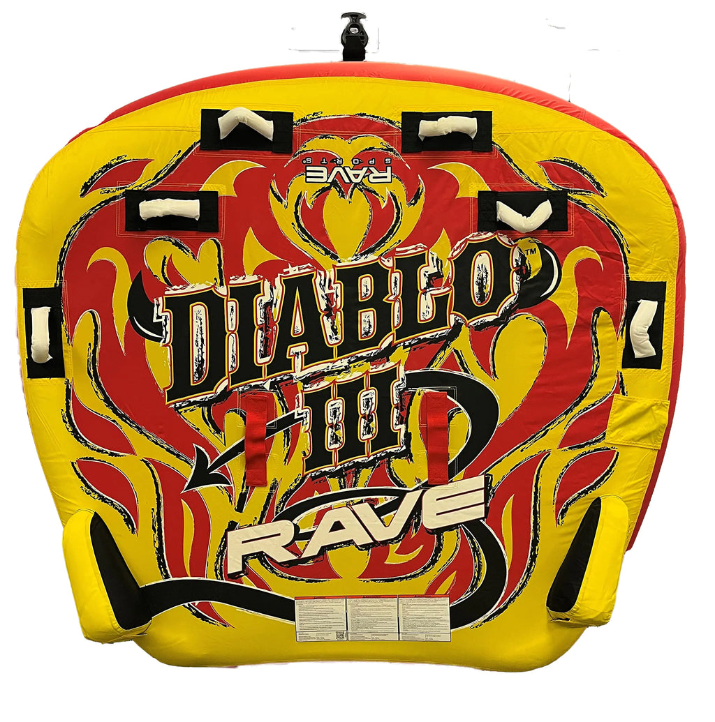 RAVE Sports Diablo III Boat Towable Tube - Inflatable Boating Tube for 1-3 Riders