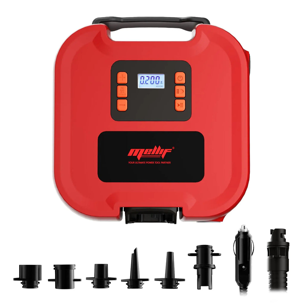 Cordless Paddle Board Pump Compatible with Milwaukee 18V Battery 20PSI Portable SUP Pump 12V DC Car Connector Auto-Off Electric Pump for Inflatable Stand Up Paddle Boards (Red)