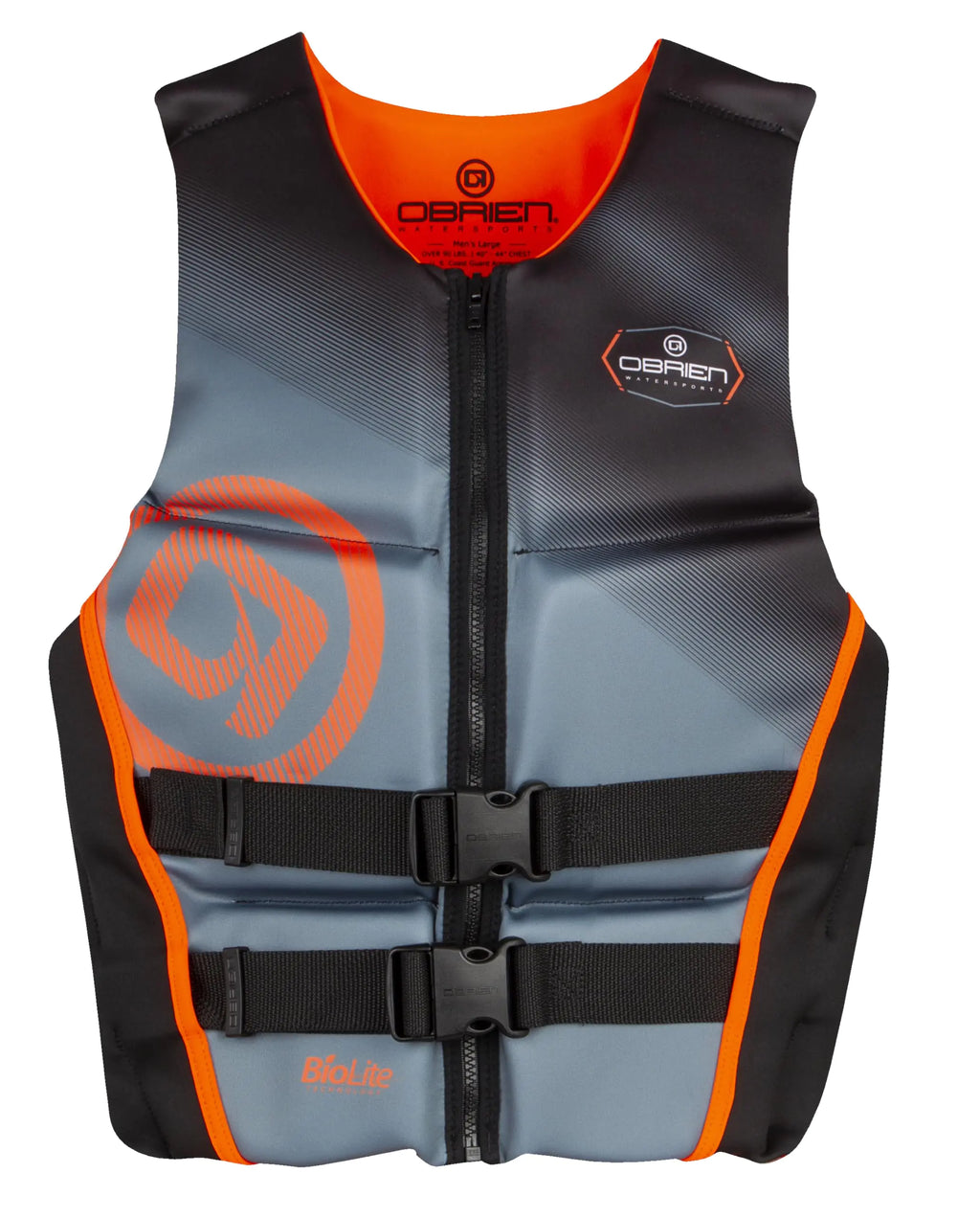 OBrien Mens Flex V-Back Life Jacket - US Coast Guard Approved Level 70 Buoyancy - Water Sports Activity Including Boating Paddle Skiing Surfing & Swimming