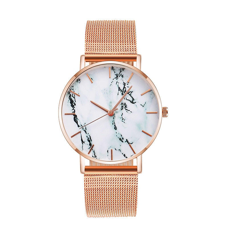 Fashion Rose Gold Marble Female watch