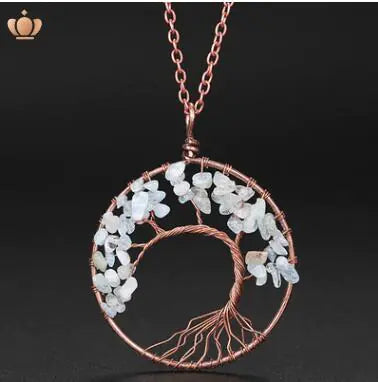 Handmade Copper Tree of Life Curved Necklace