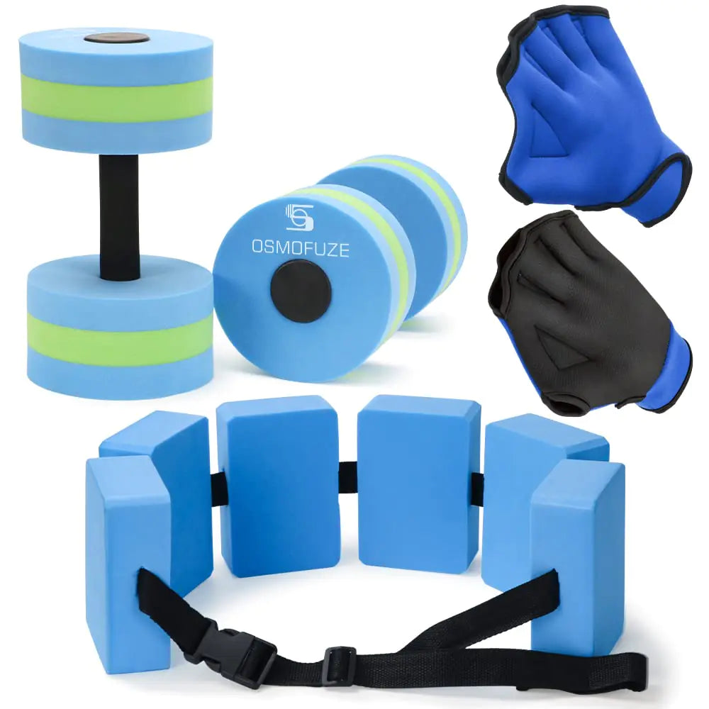 OSMOFUZE Water Dumbbells Set Water Aerobics Exercise Foam Dumbbells Pool Resistance Water Fitness Equipment for Weight Loss