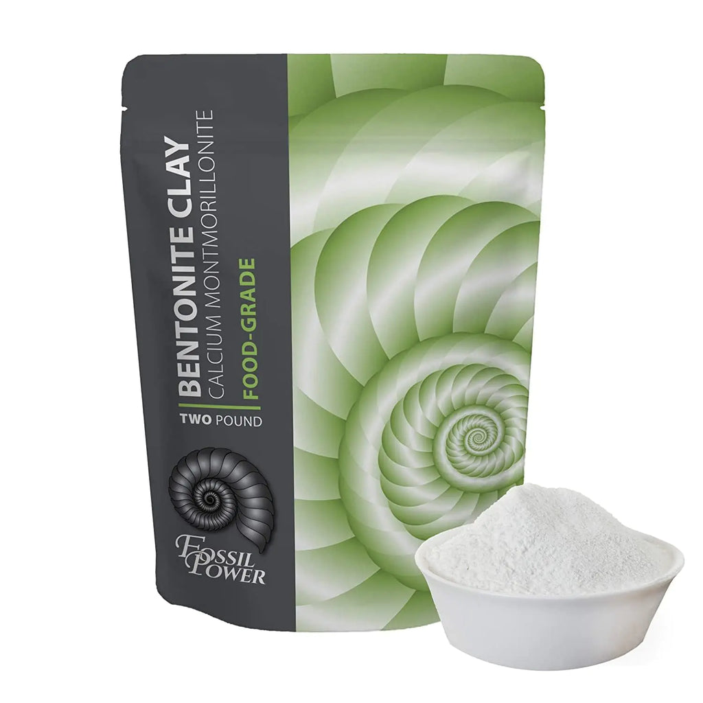FOSSIL POWER Calcium Bentonite Clay Powder 2 Lb – Natural Heavy Metal Detox & Deep Pore Cleansing | Indian Healing | DIY Hair & Facial Mask Treatment for Sensitive Skin | Deo Bath & Foot Soak