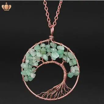 Handmade Copper Tree of Life Curved Necklace