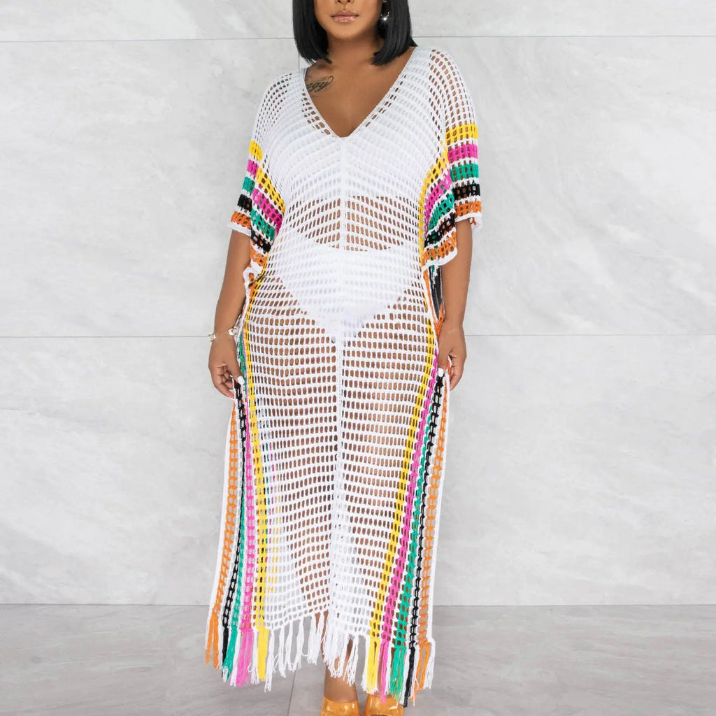 Hand Crochet Knitted Tassel Beach Skirt