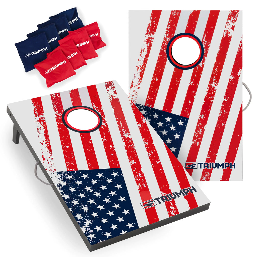 Triumph Sports Triumph Patriotic Classic 2x3 Cornhole Set - Includes 2 Patriotic Boards 8 All-Weather Cornhole Bags