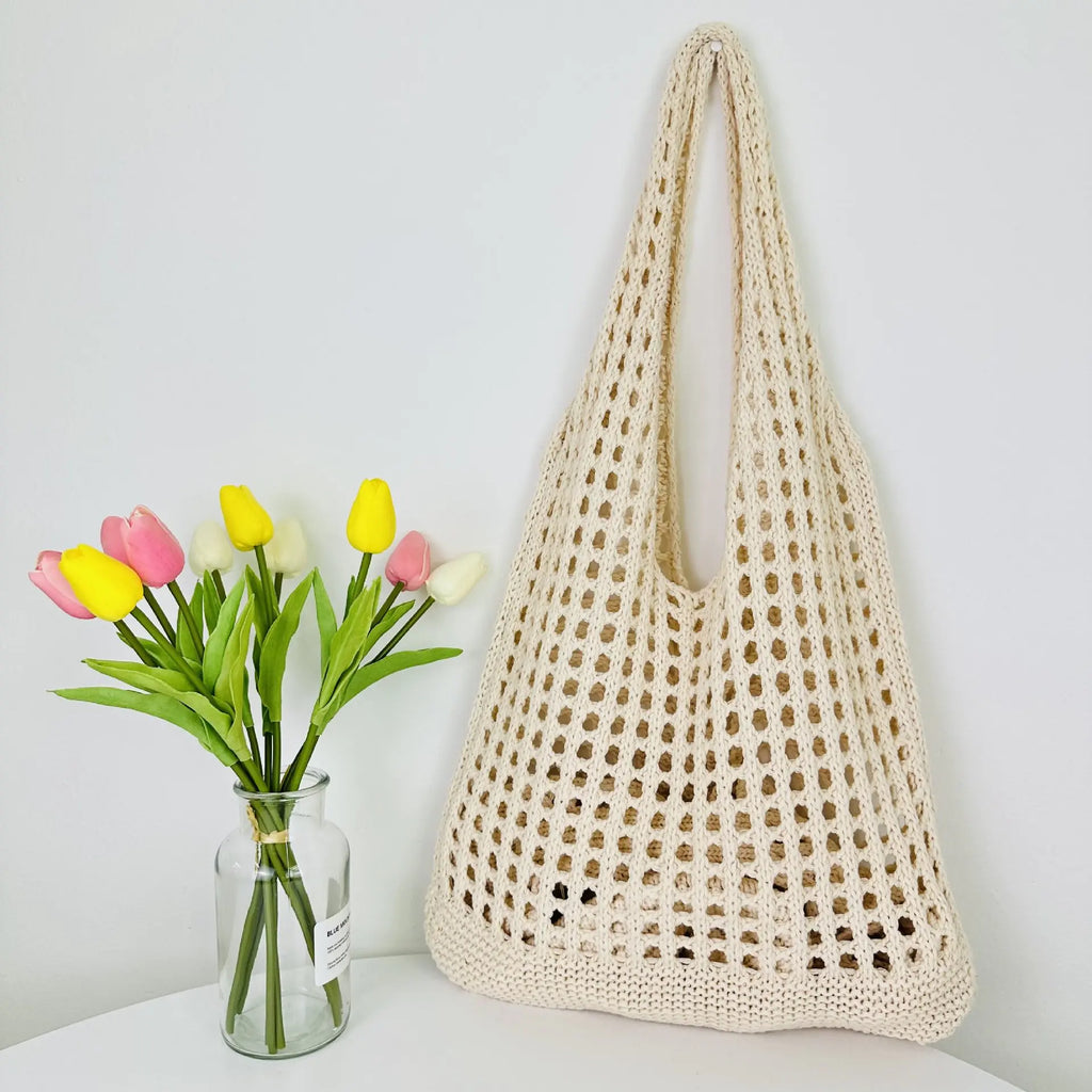 Knitted Hollow Tote Bag for the Beach
