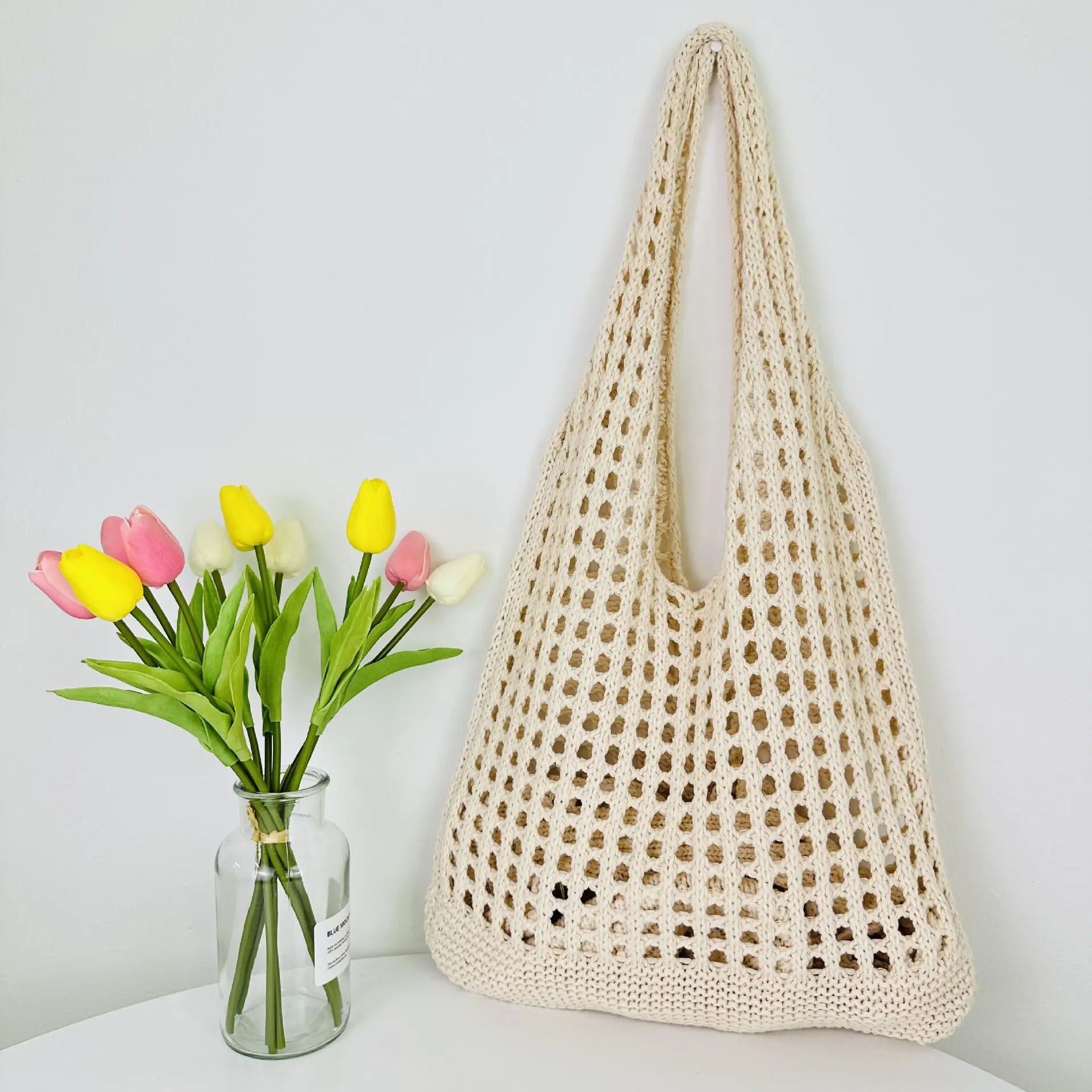 Knitted Hollow Tote Bag for the Beach